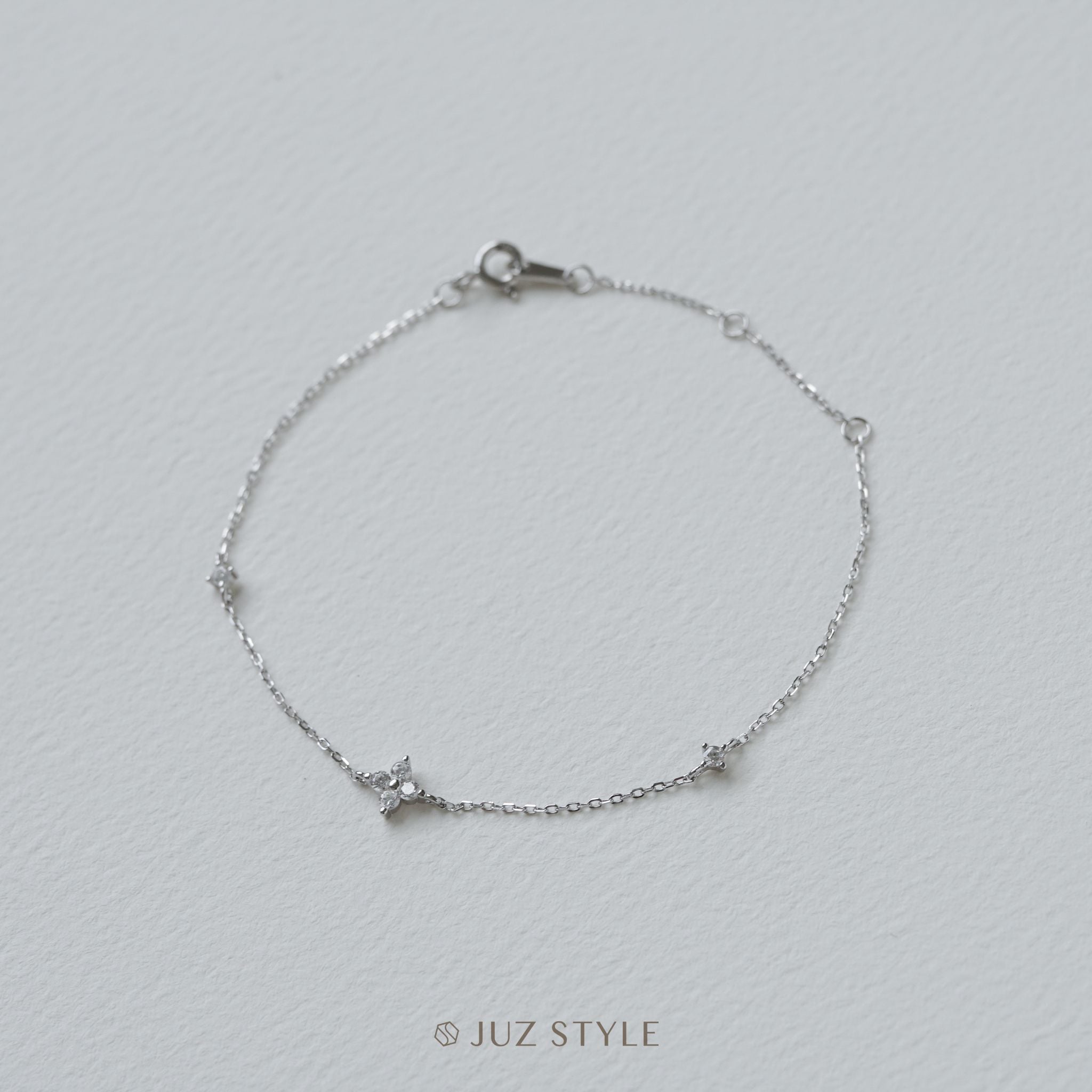  Lắc tay bạc Mini clover Cz 