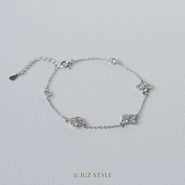  Lắc tay bạc Triple Clovers Cz 