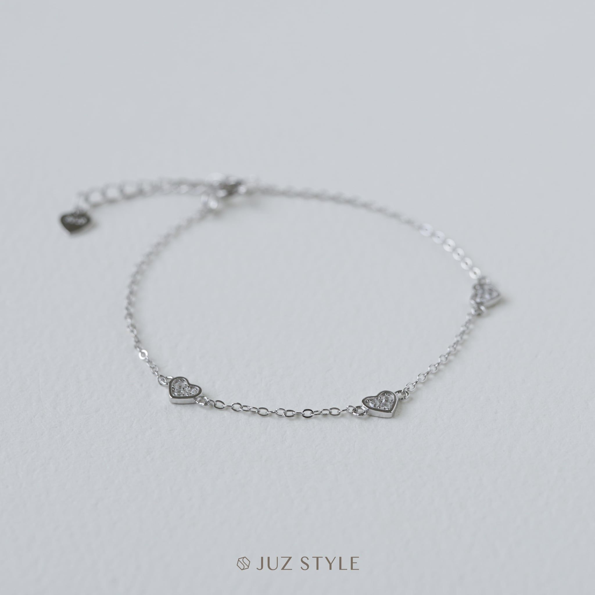  Lắc tay bạc Triple hearts 