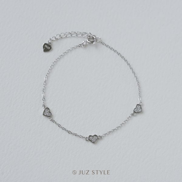  Lắc tay bạc Triple hearts 