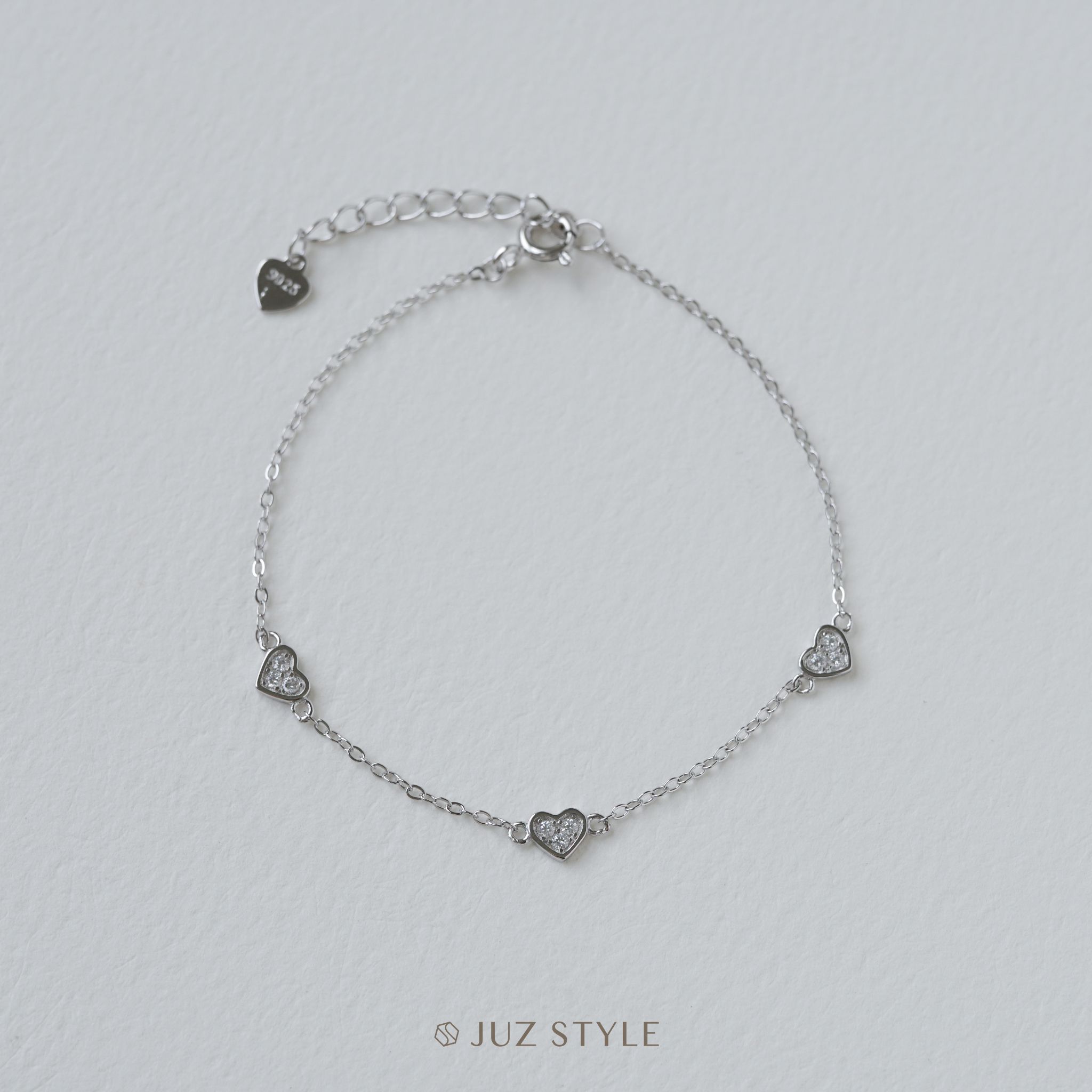  Lắc tay bạc Triple hearts 