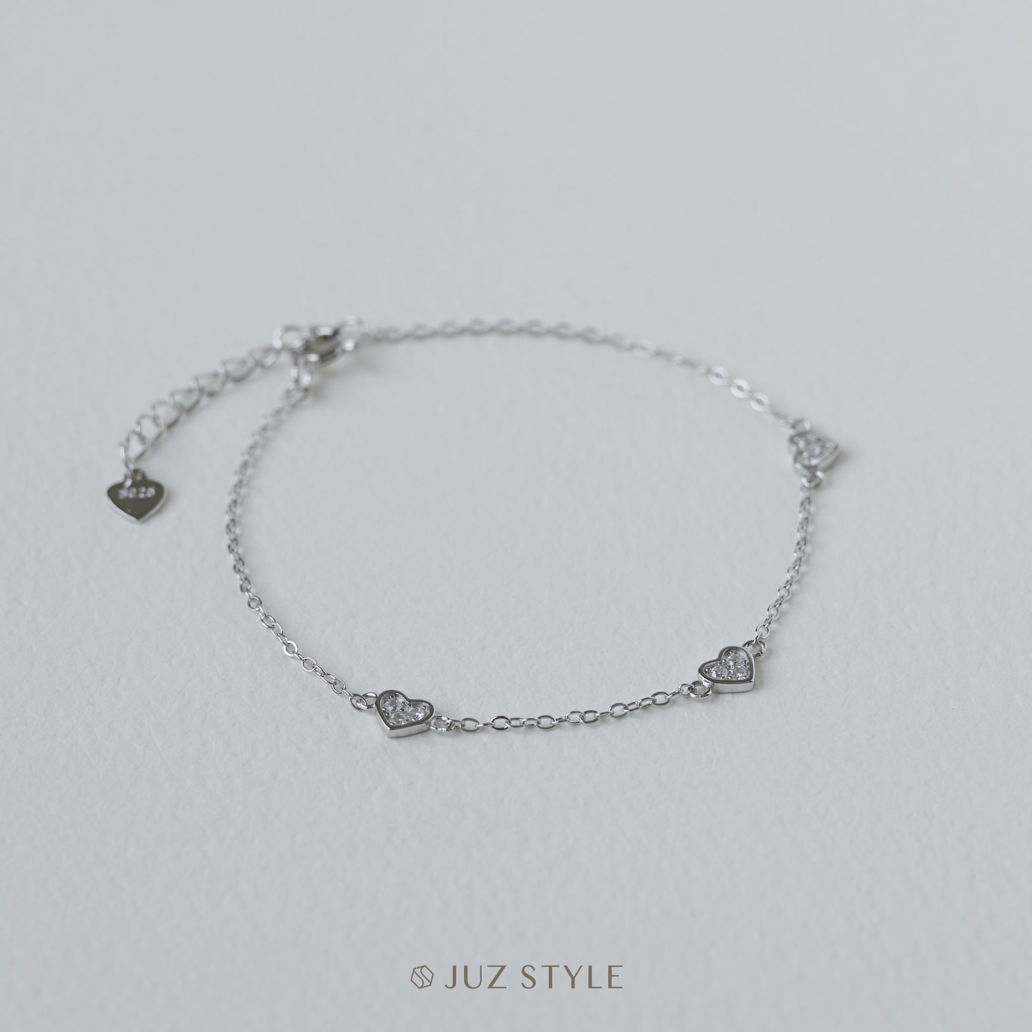  Lắc tay bạc Triple hearts 