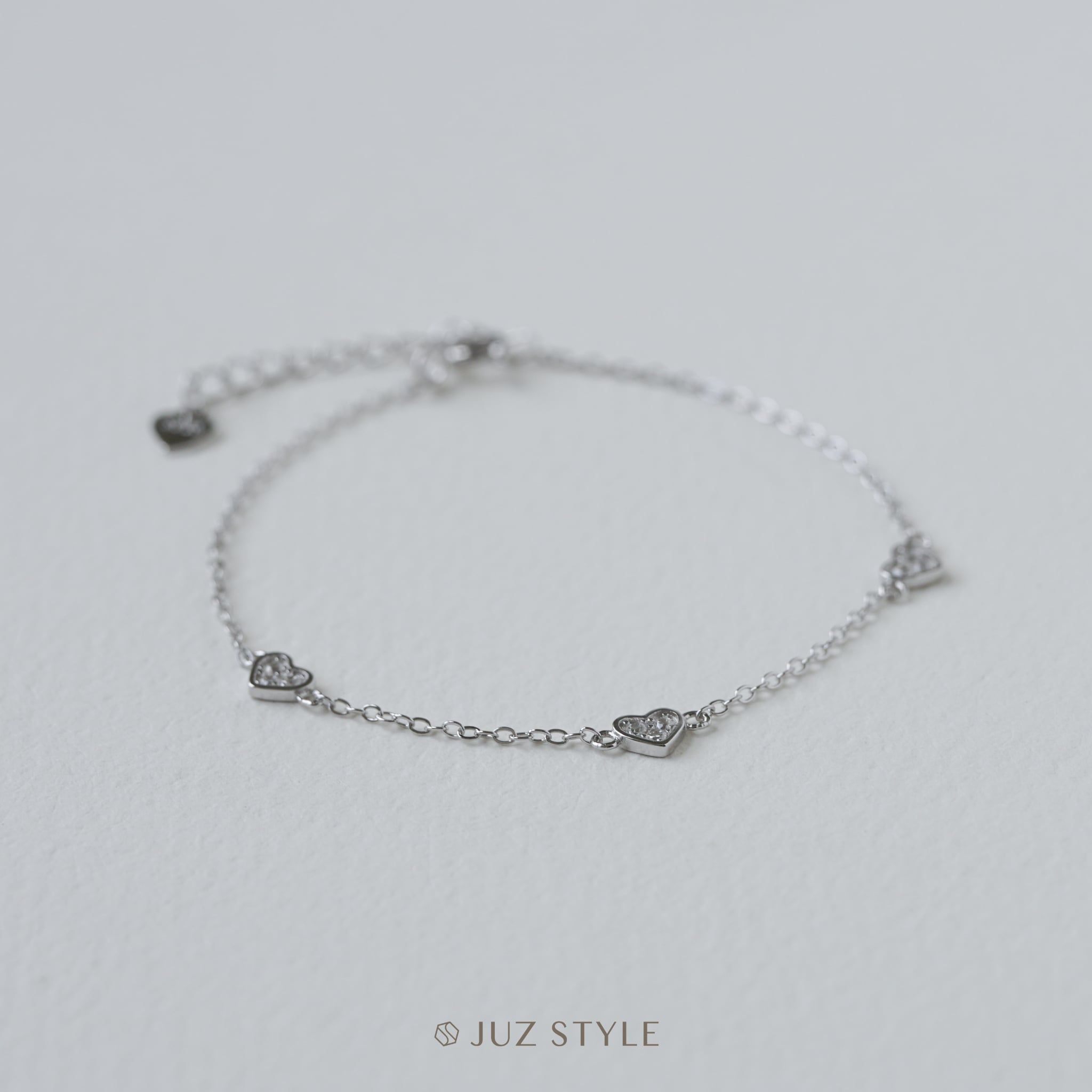  Lắc tay bạc Triple hearts 