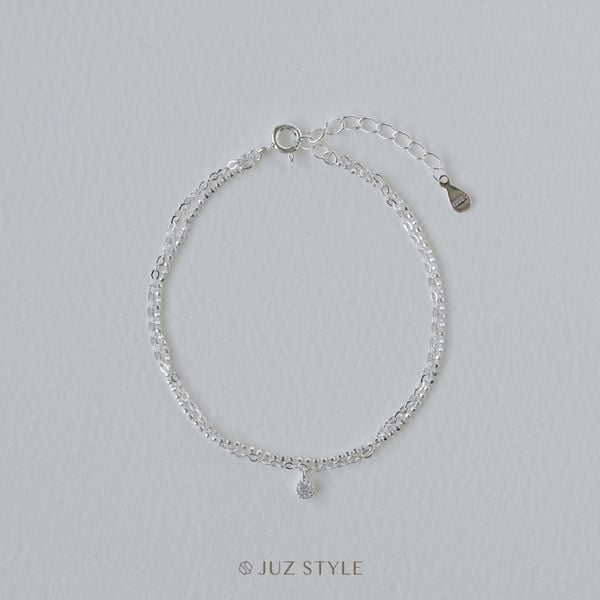  Lắc tay bạc Double chains Cz 