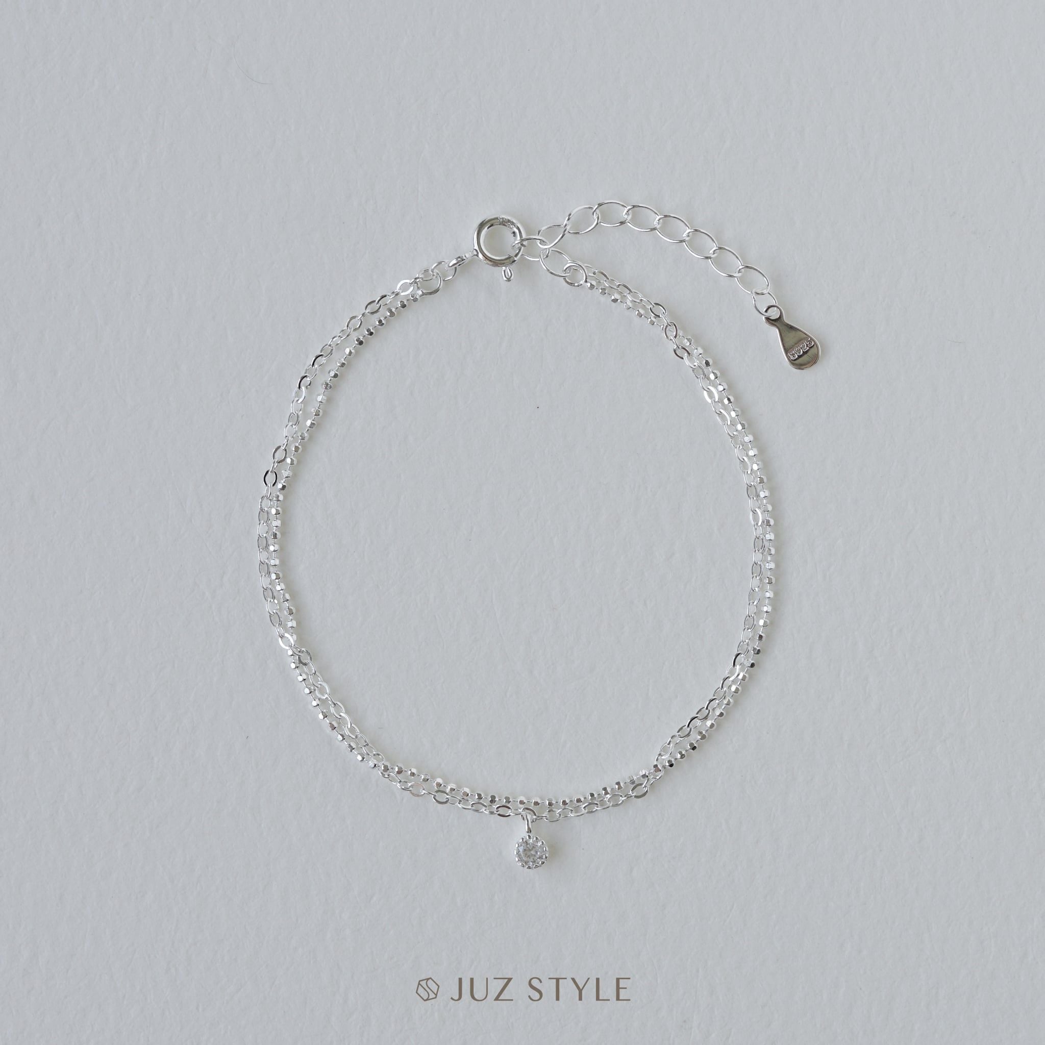  Lắc tay bạc Double chains Cz 