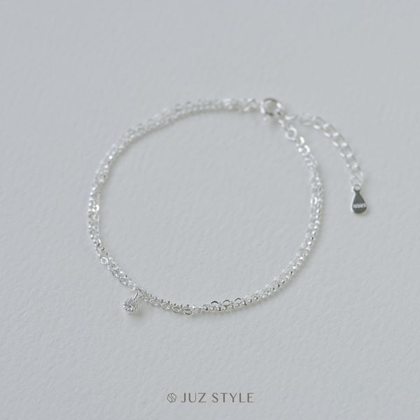  Lắc tay bạc Double chains Cz 