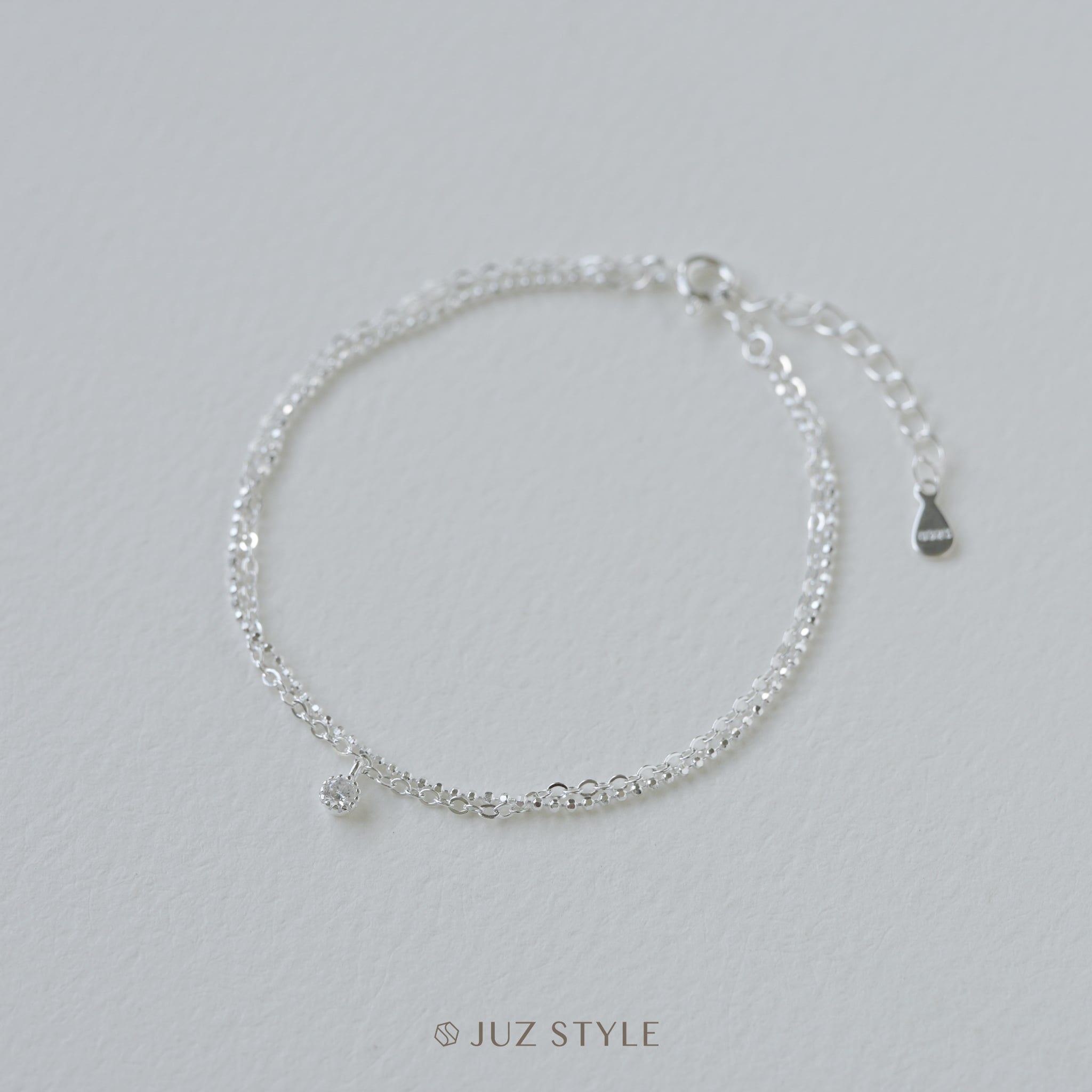  Lắc tay bạc Double chains Cz 