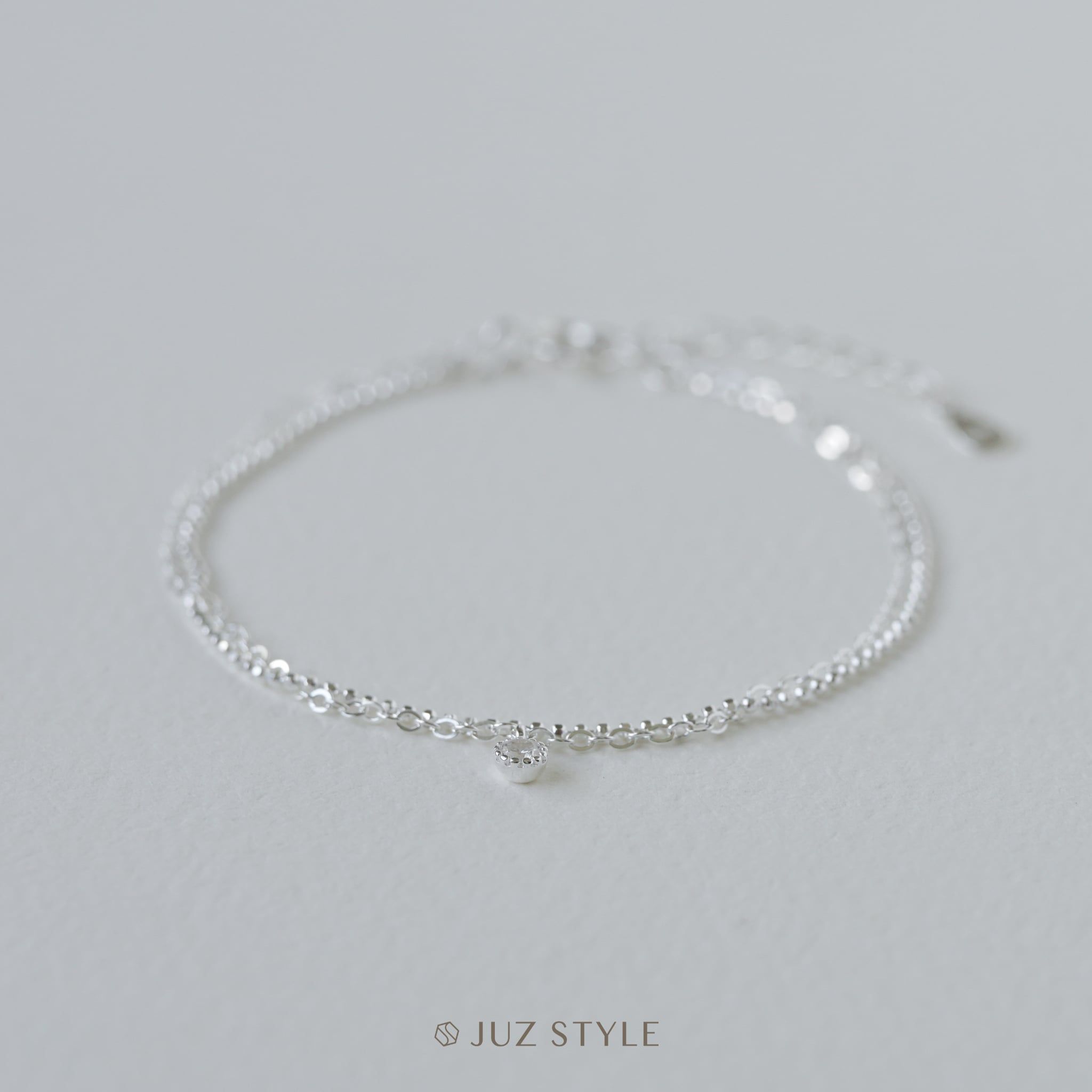  Lắc tay bạc Double chains Cz 