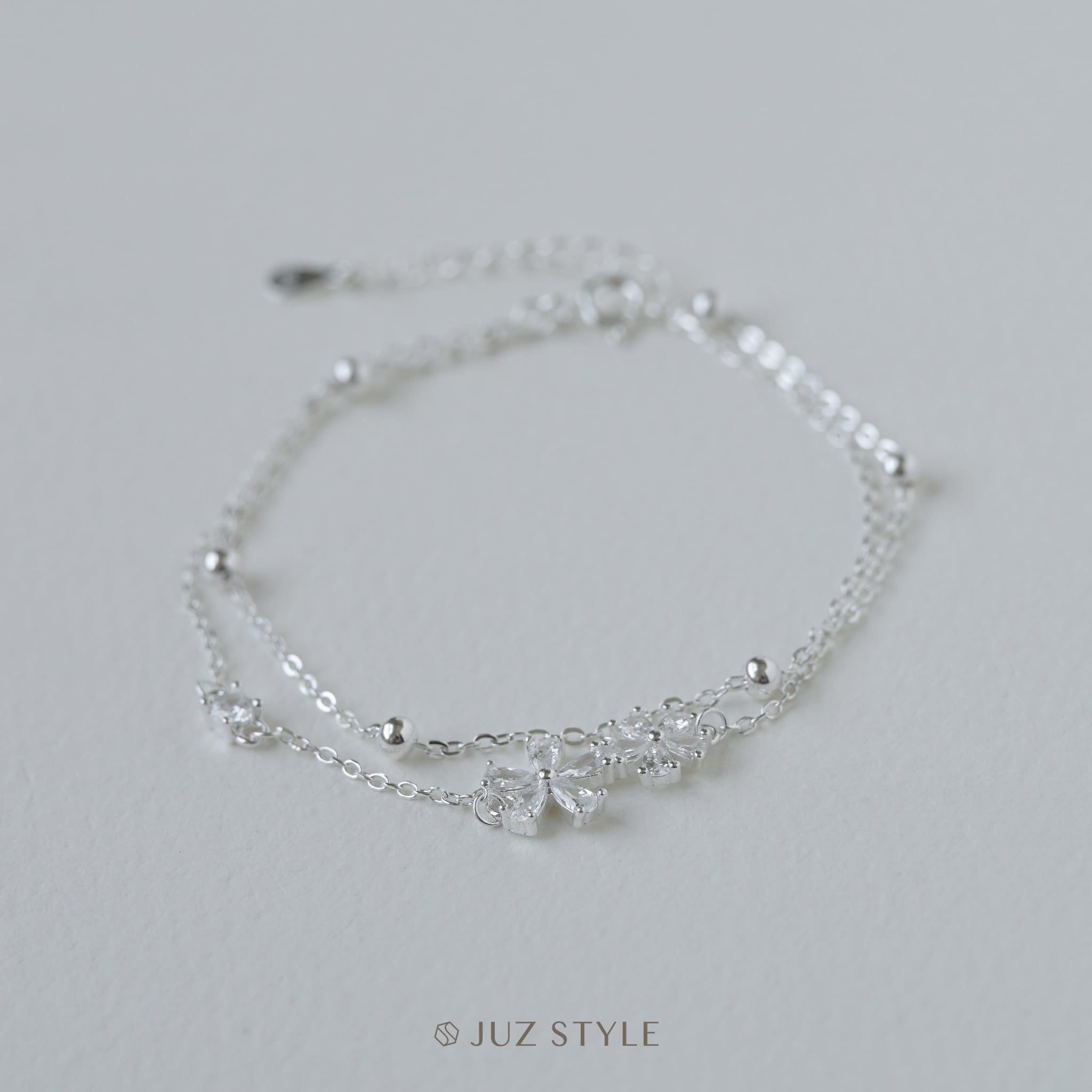  Lắc tay bạc Flowers 