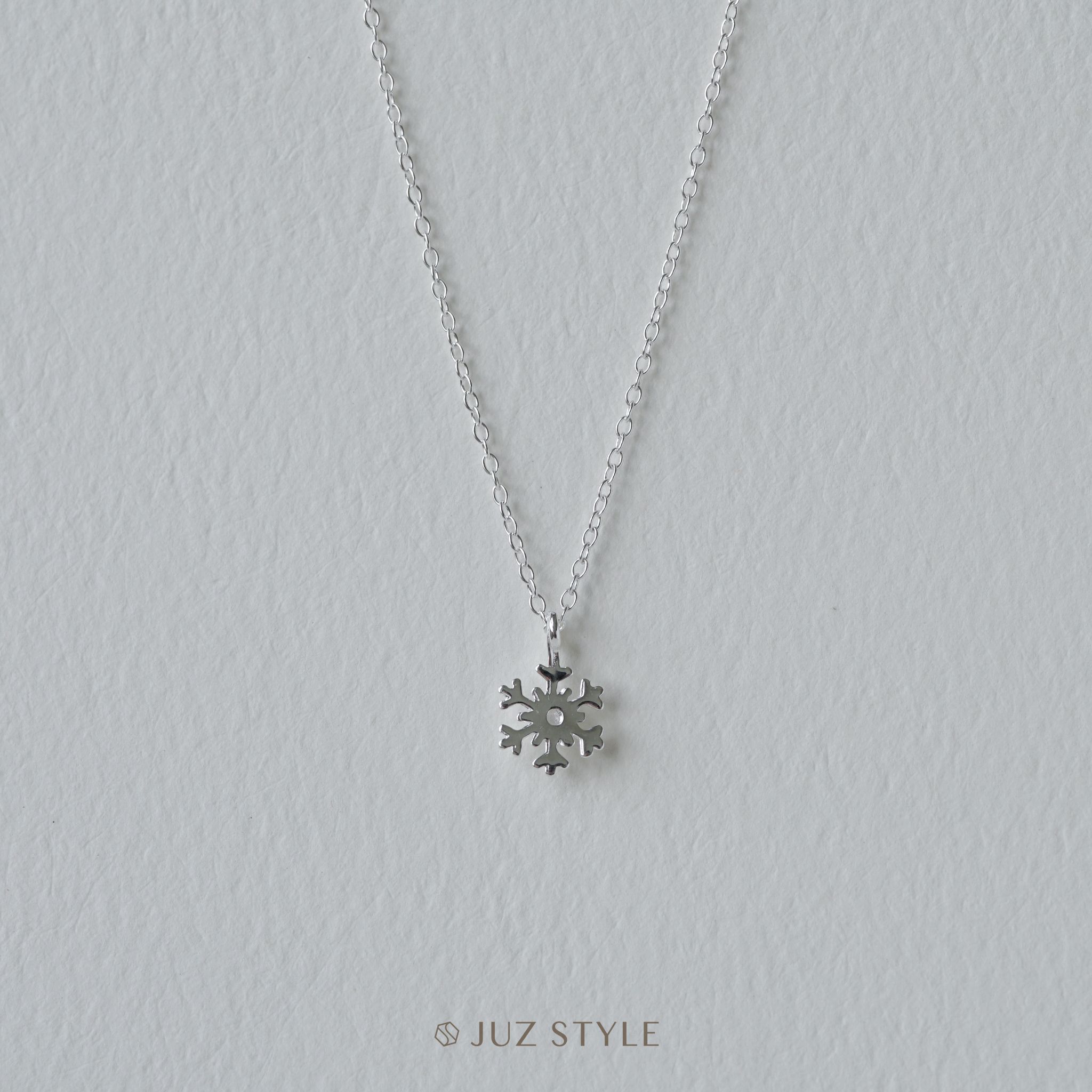  Dây chuyền bạc Snowflake Cz 