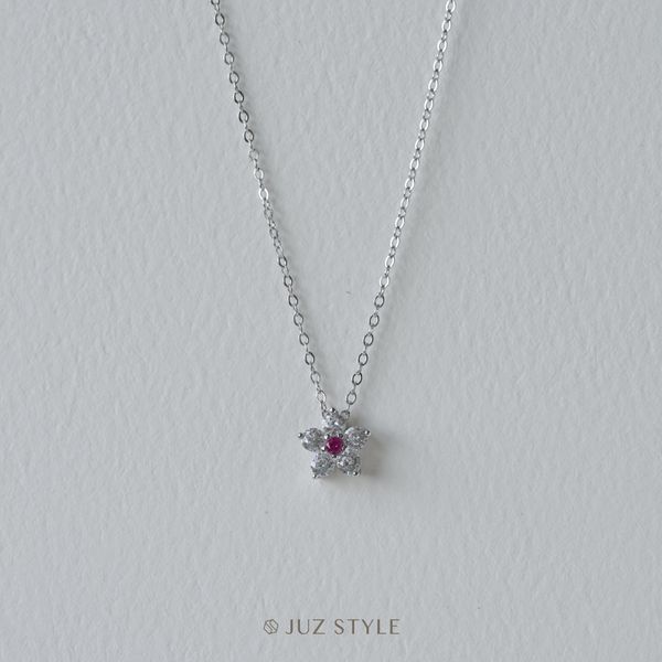  Dây chuyền bạc Flower Cz 