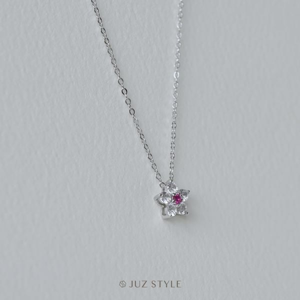  Dây chuyền bạc Flower Cz 