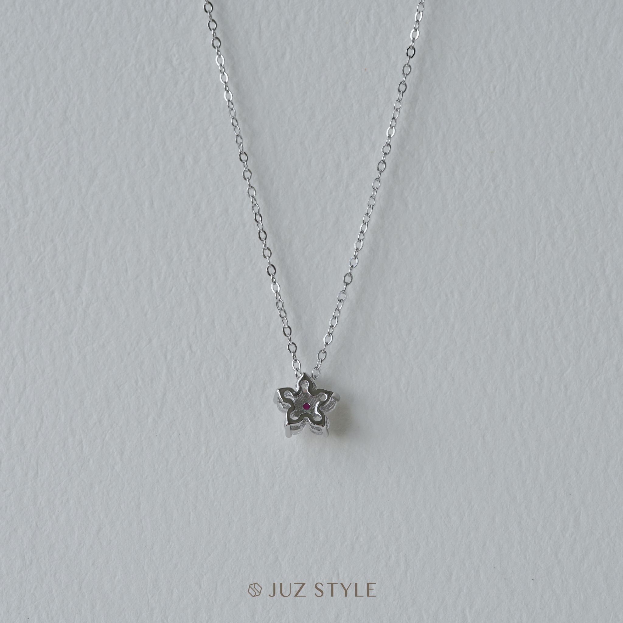  Dây chuyền bạc Flower Cz 