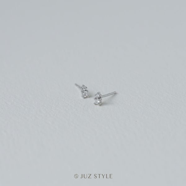  Bông tai bạc tiny cz 