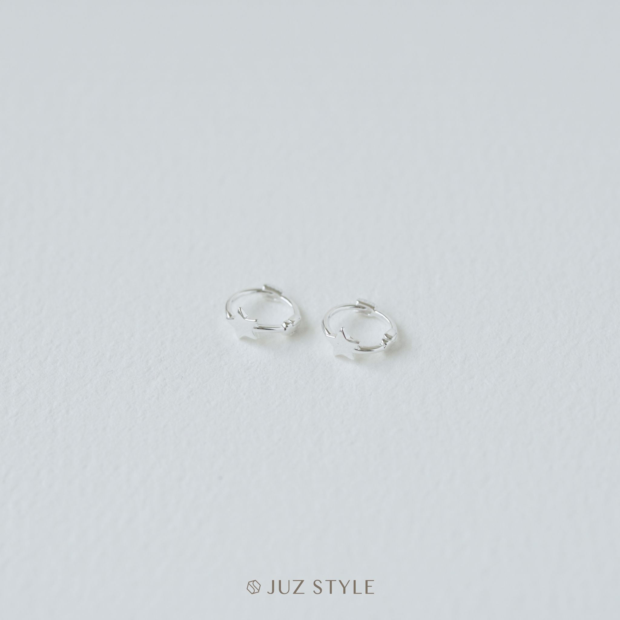  Bông tai bạc Tiny star Hoop 