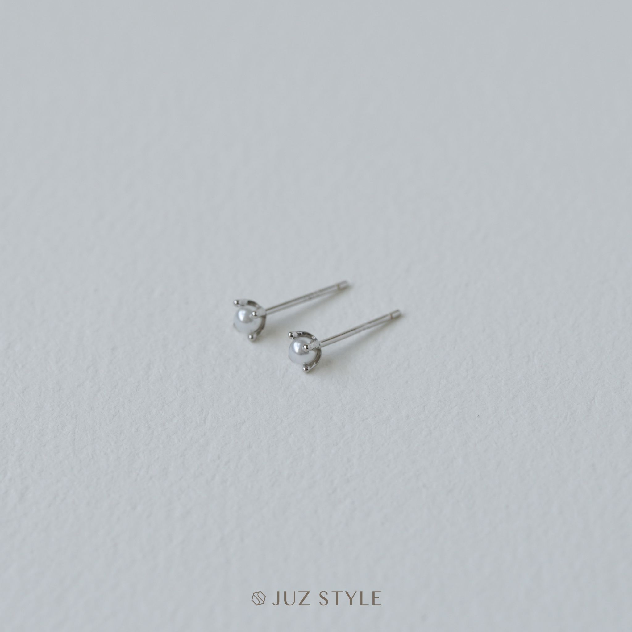  Bông tai bạc Faux Pearl 