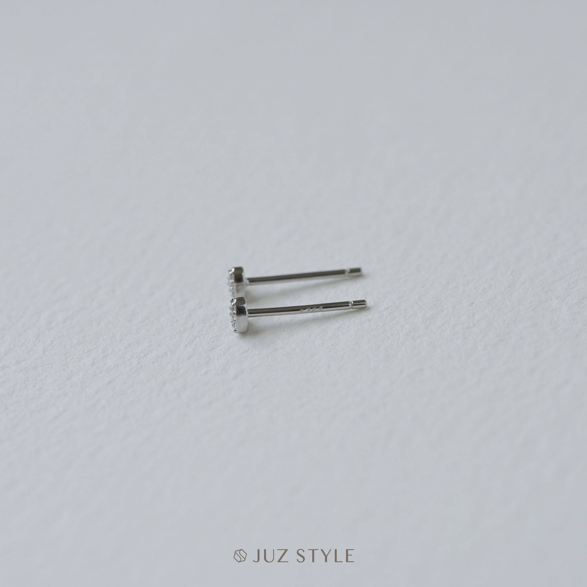  Bông tai bạc Heart Cz 