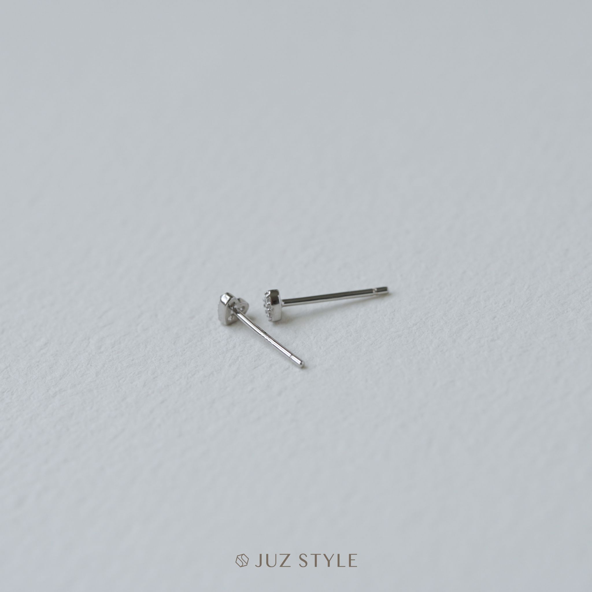  Bông tai bạc Heart Cz 
