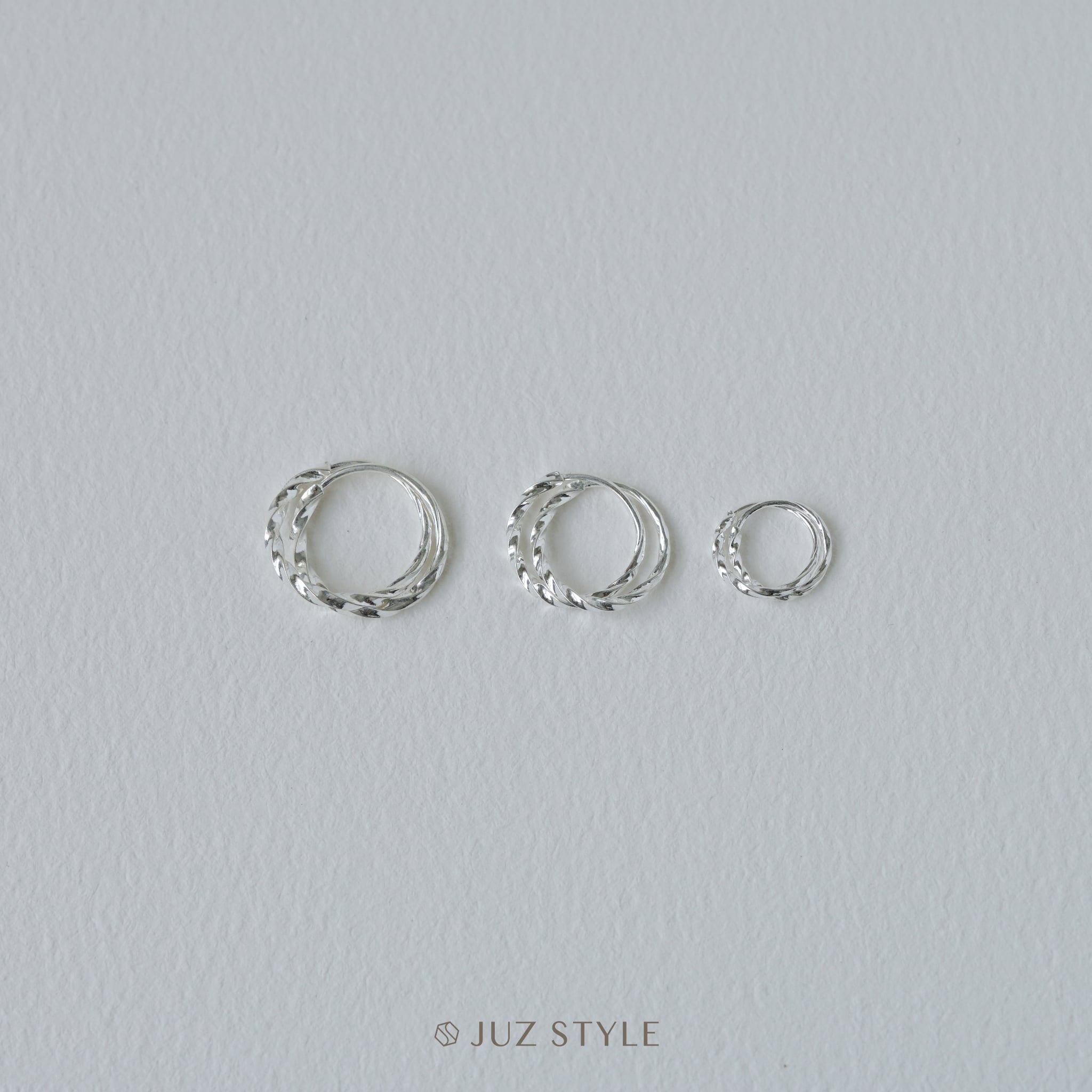  Bông tai bạc Twist hoop 