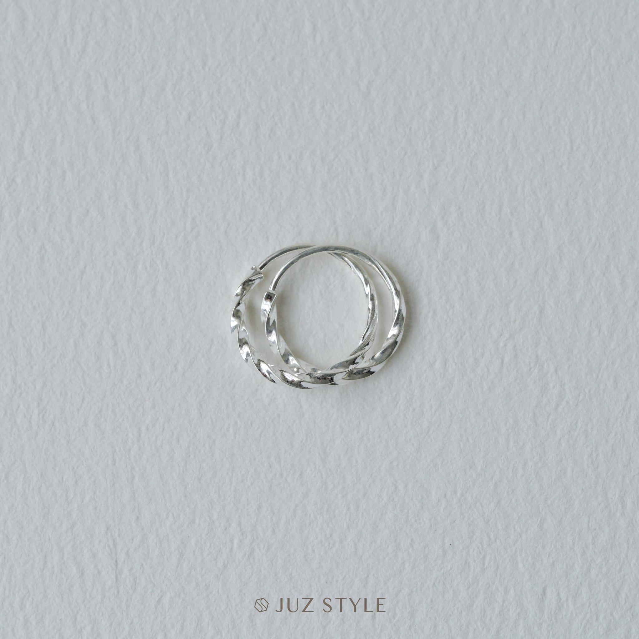  Bông tai bạc Twist hoop 