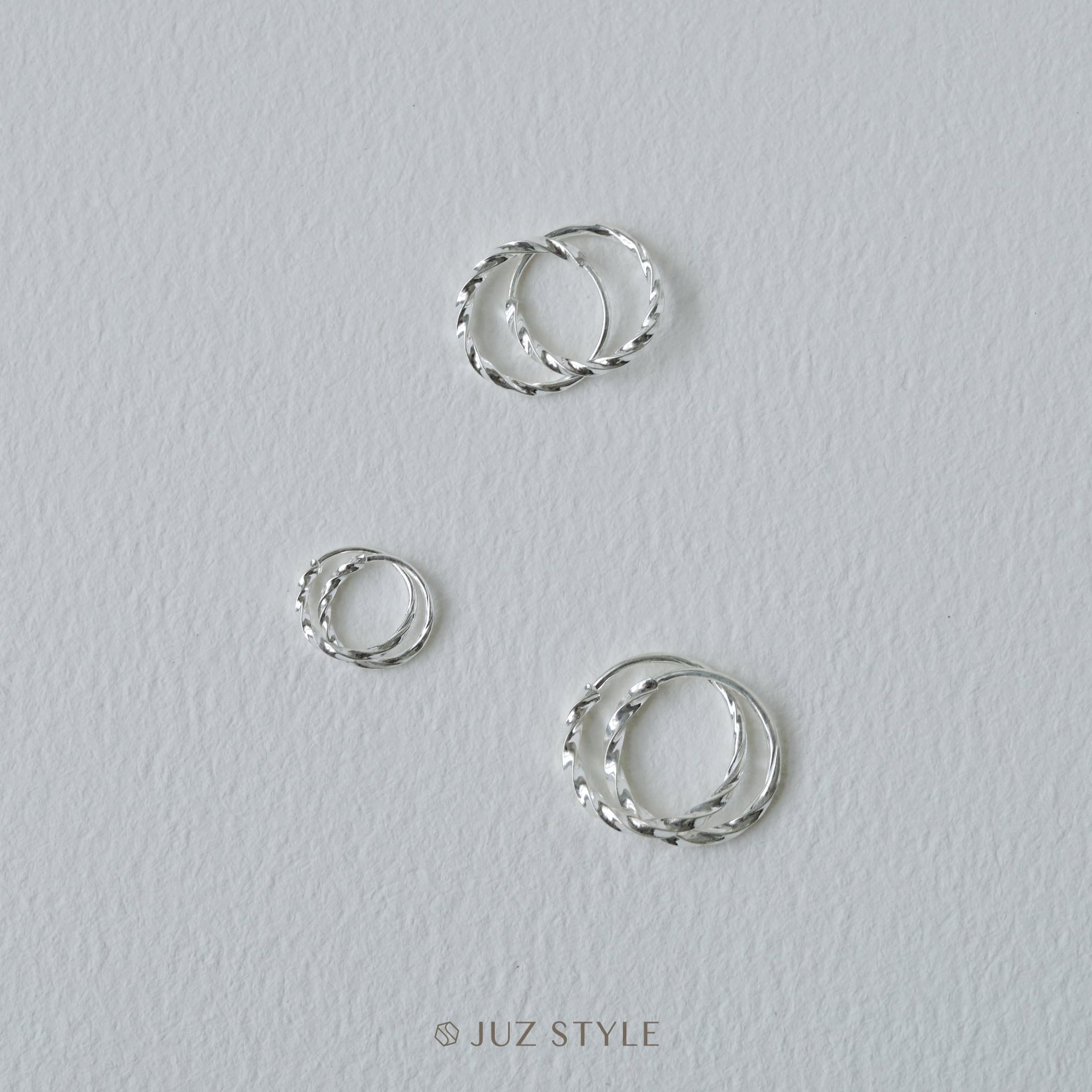  Bông tai bạc Twist hoop 