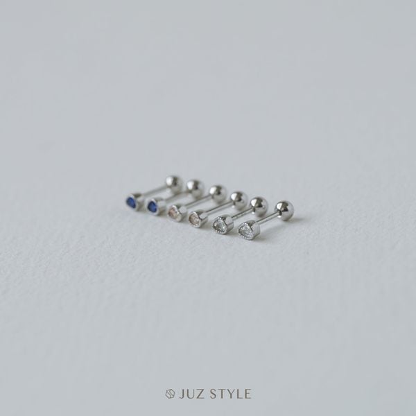  Bông tai bạc Water drop ballstuds 