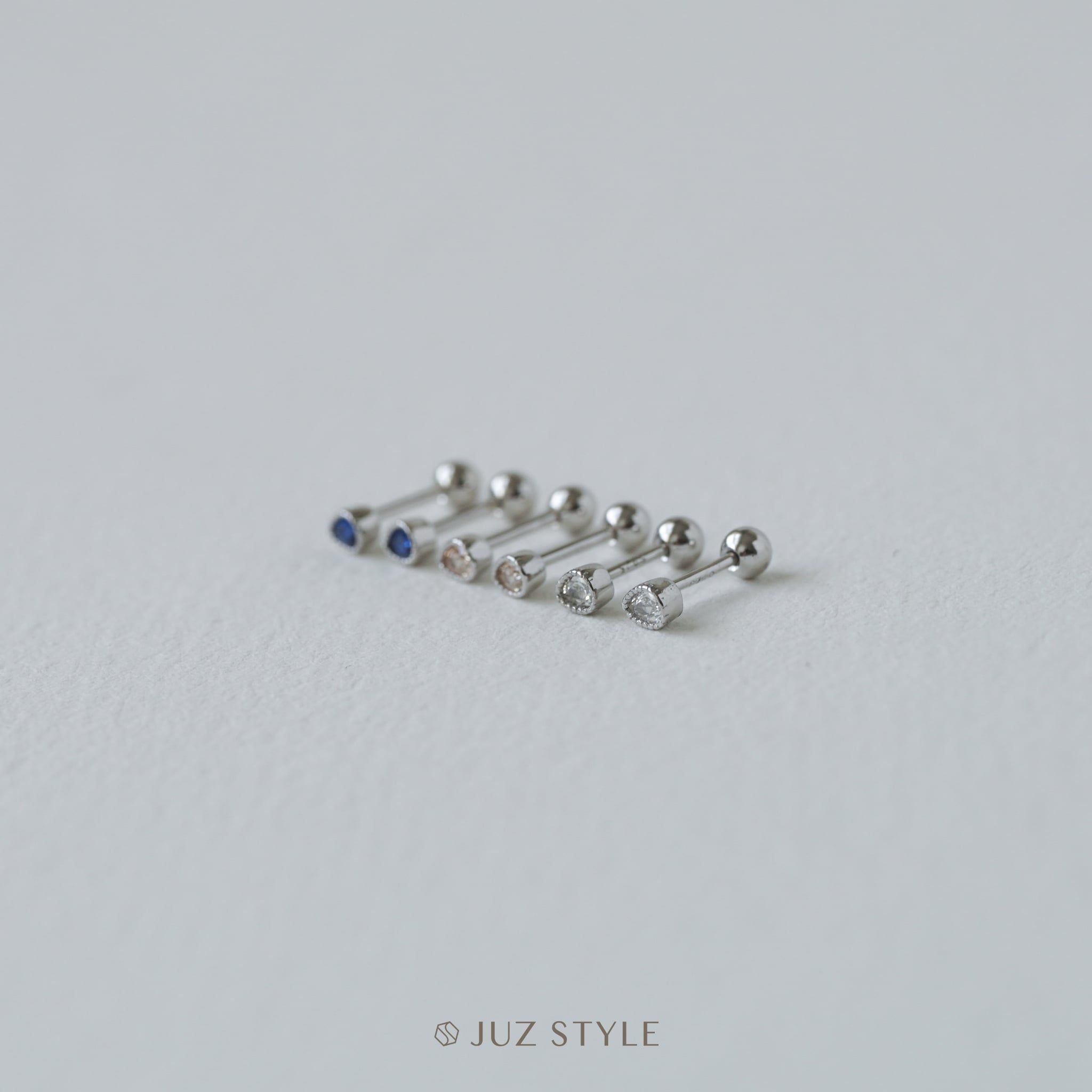  Bông tai bạc Water drop ballstuds 