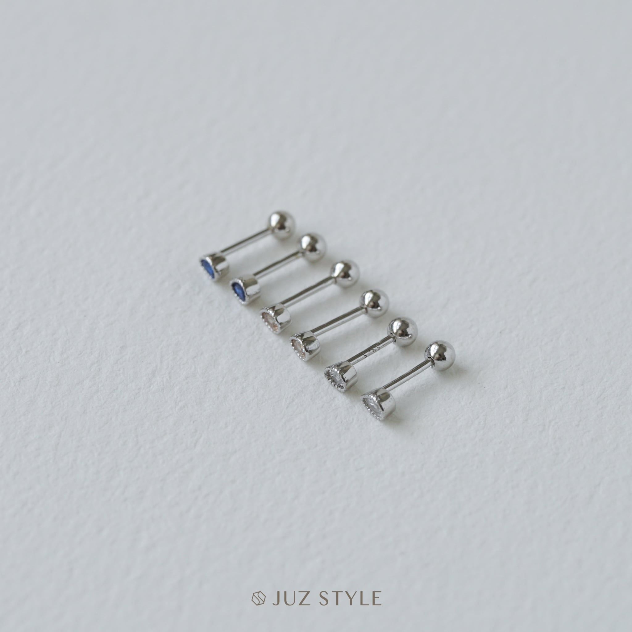  Bông tai bạc Water drop ballstuds 
