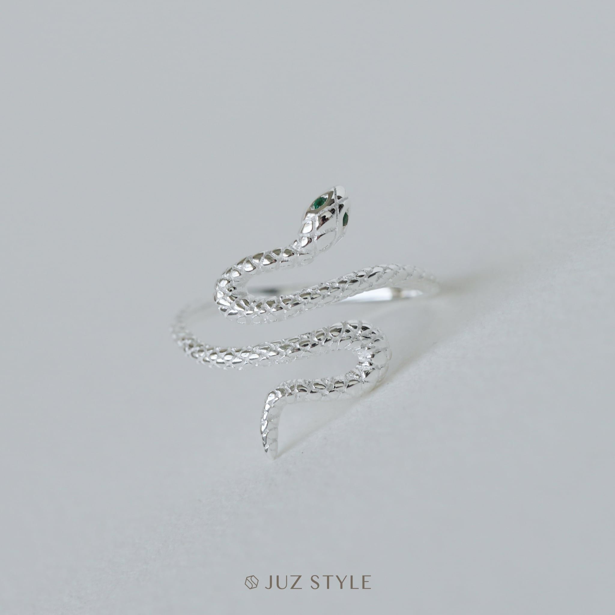  Nhẫn bạc Snake Green eyes 