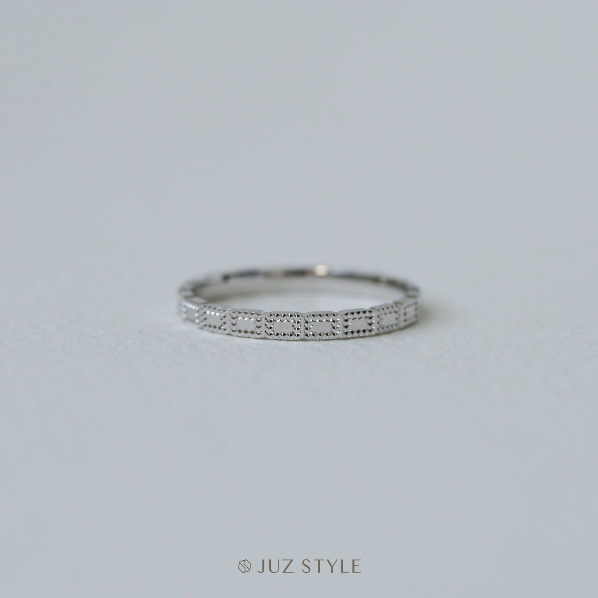  Nhẫn bạc Rectangle Cutting 