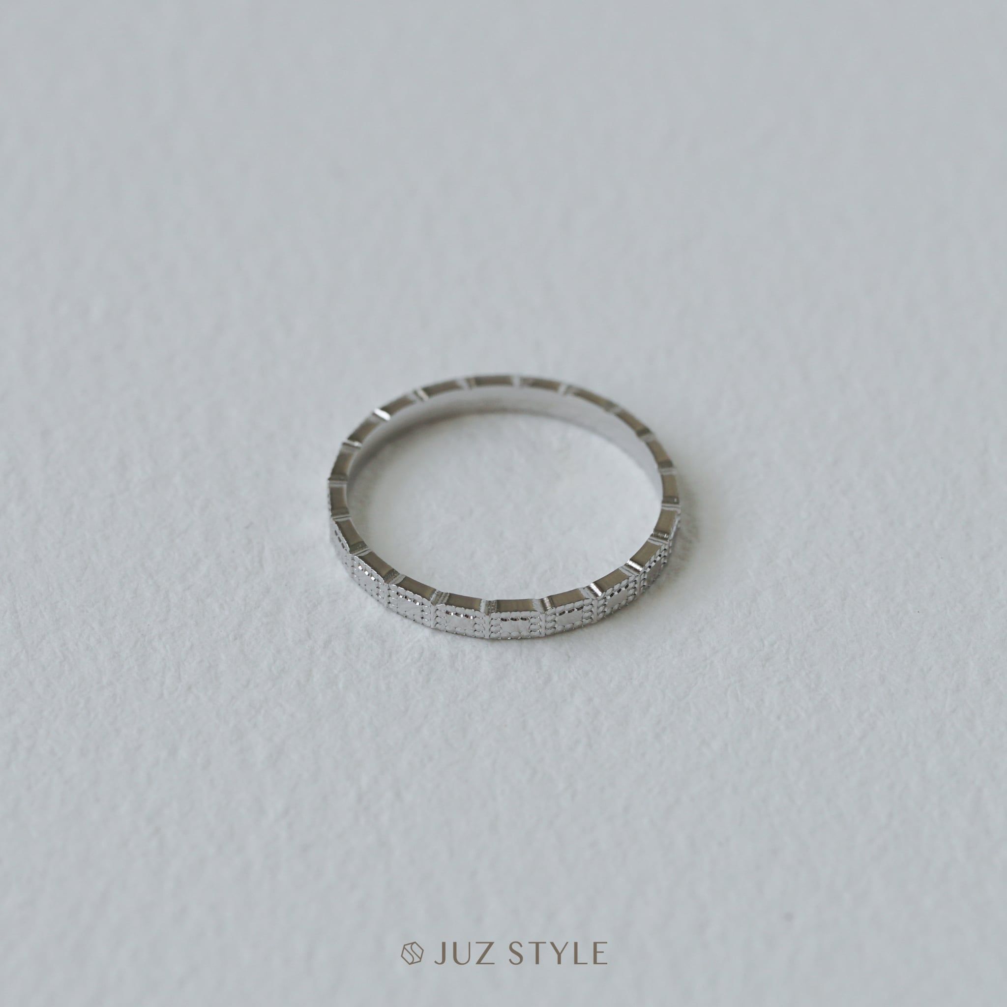  Nhẫn bạc Rectangle Cutting 
