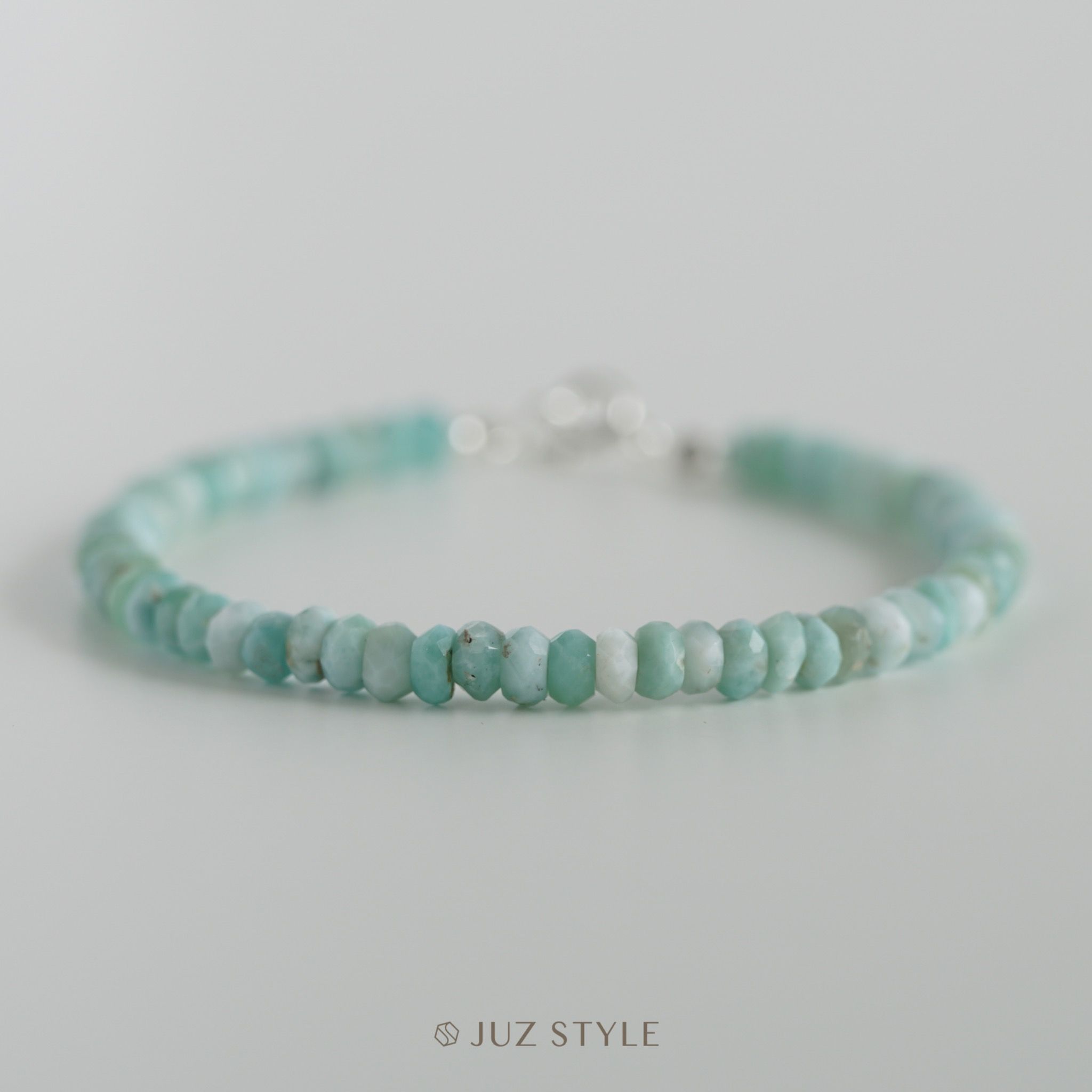  Vòng tay đá Larimar 3.3~4.3mm 