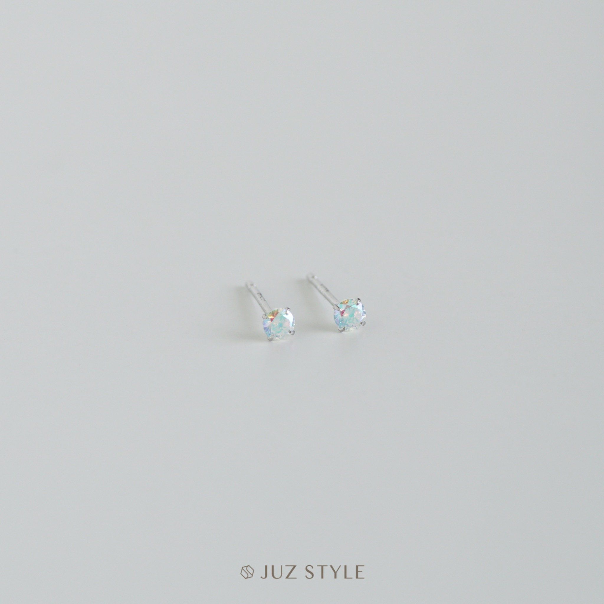  Bông tai bạc Rainbow Crystal 