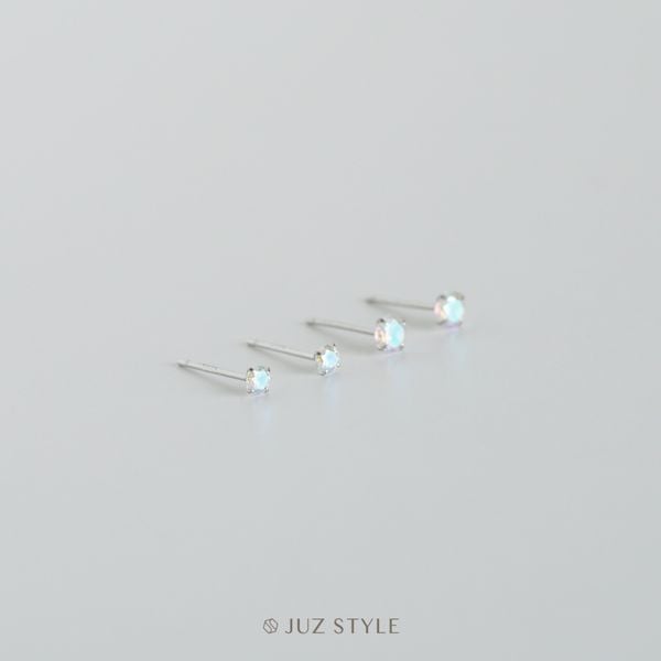  Bông tai bạc Rainbow Crystal 