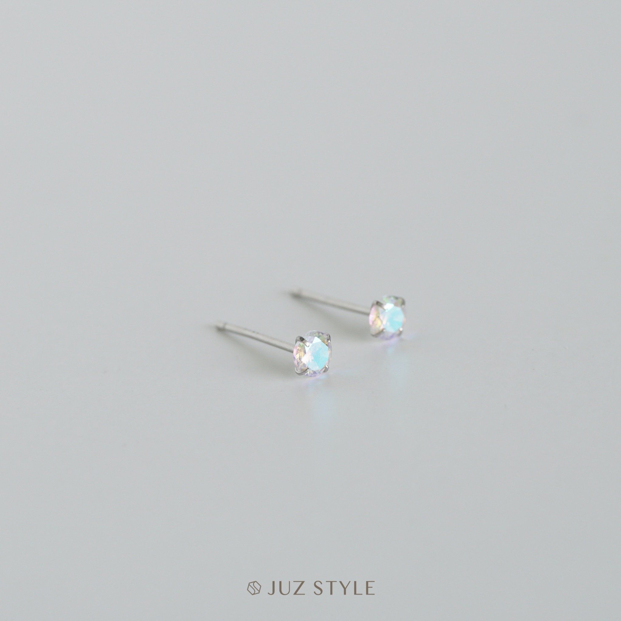  Bông tai bạc Rainbow Crystal 