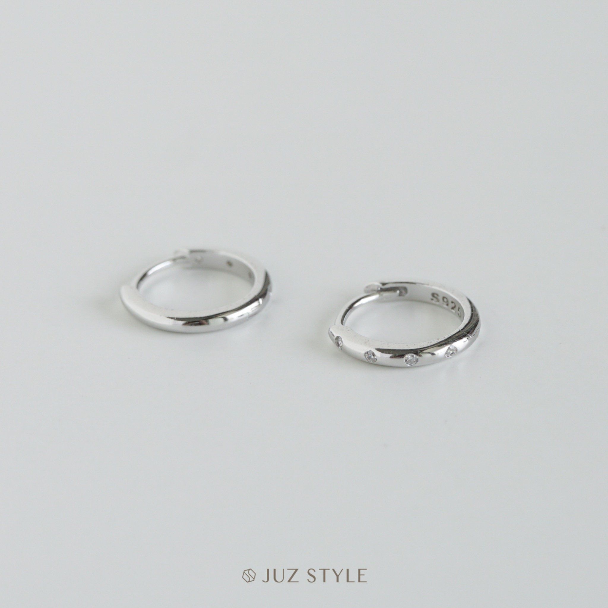  Bông tai bạc Cz hoop 