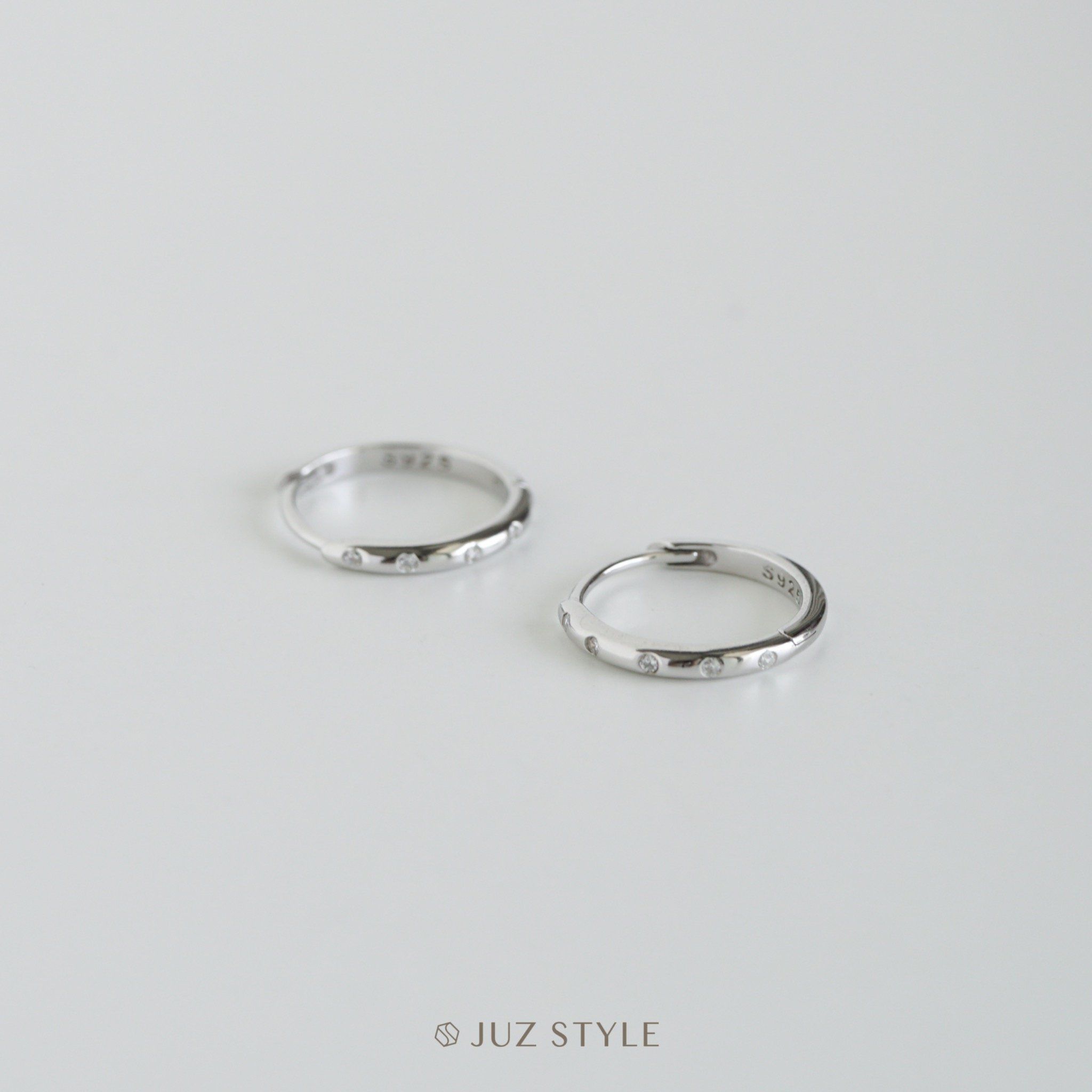  Bông tai bạc Cz hoop 