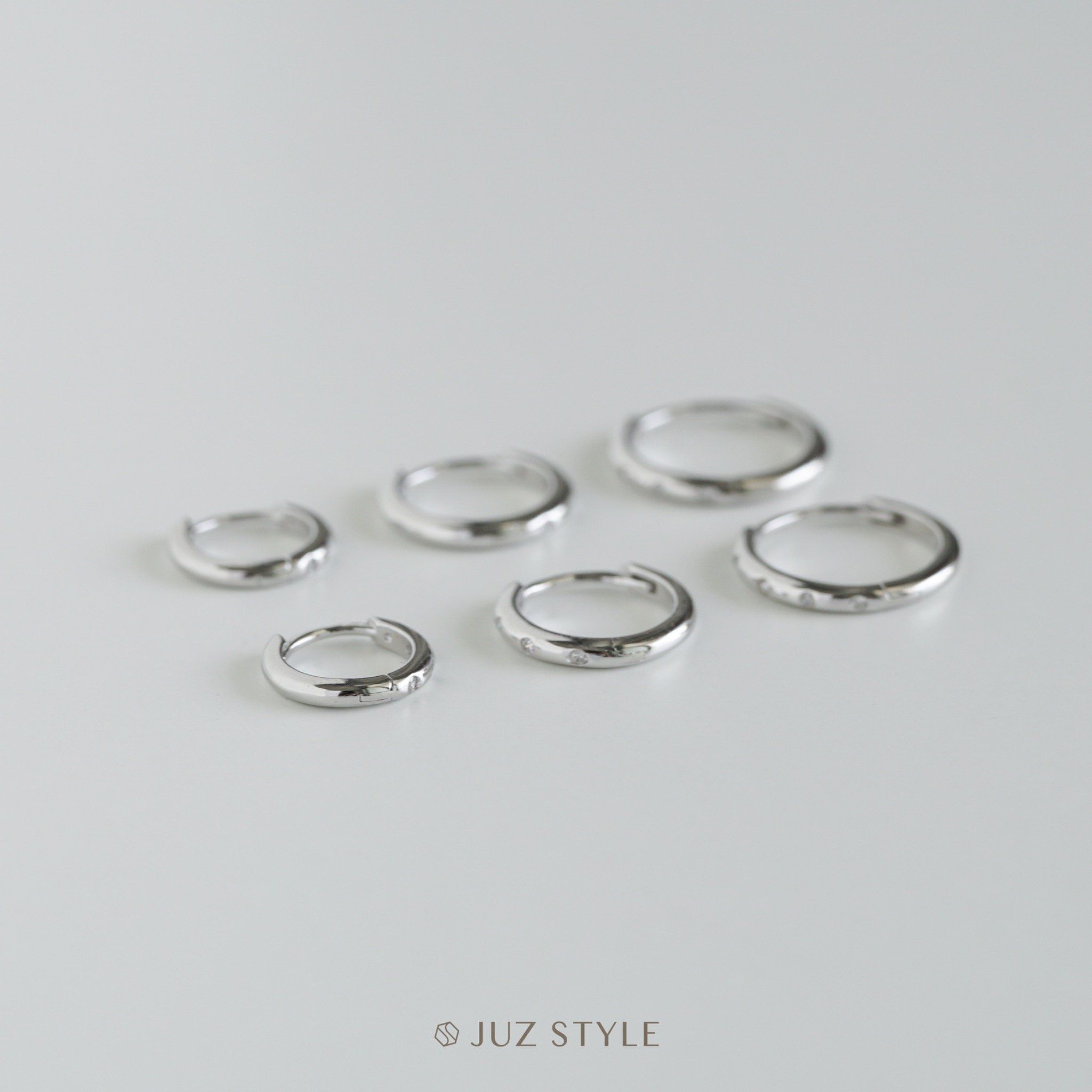  Bông tai bạc Cz hoop 