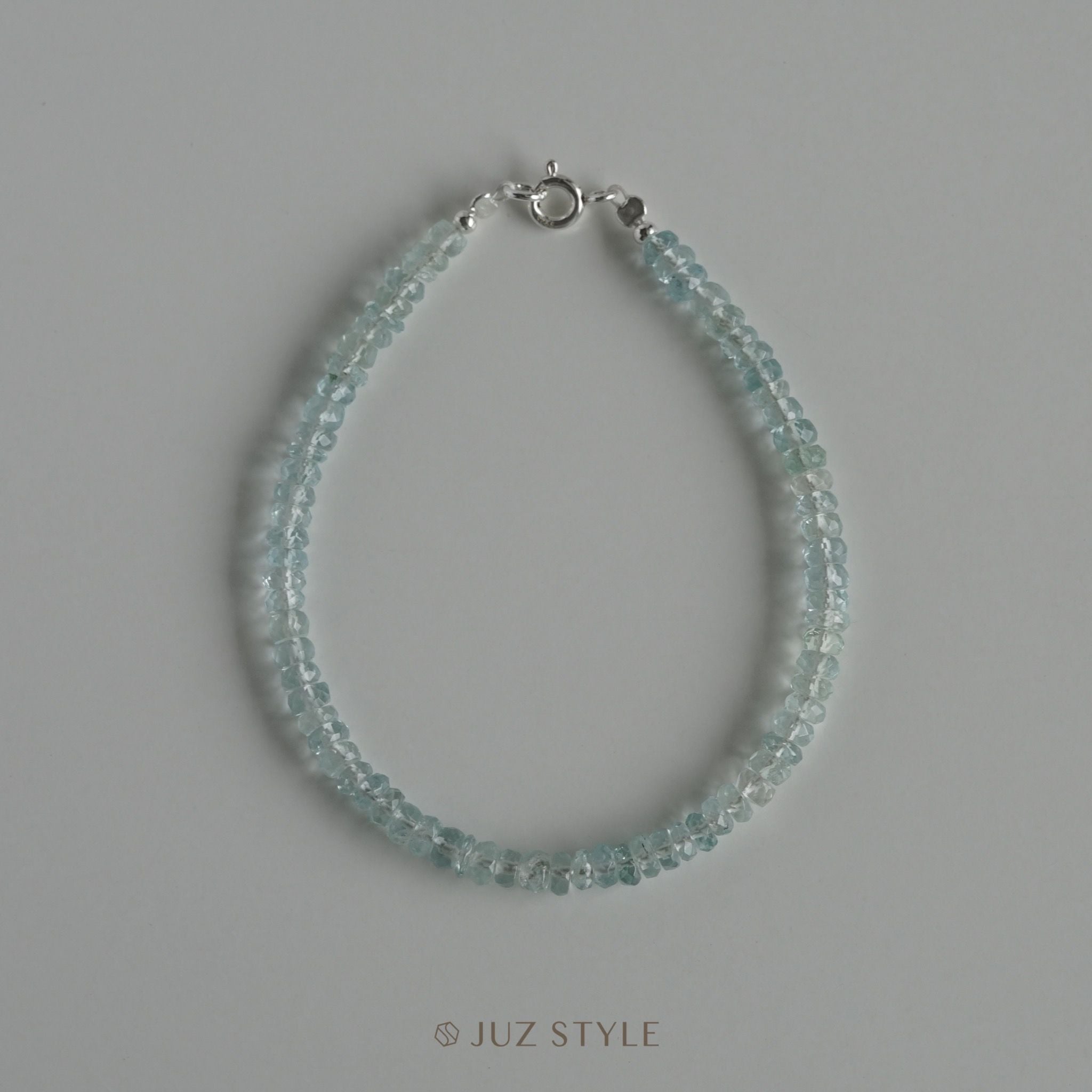  Vòng tay đá Aquamarine Premium 3.2-3.8mm 