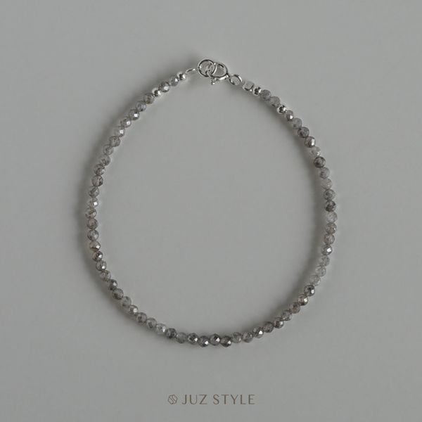  Vòng tay đá Labradorite (silver coated) 2.3mm 