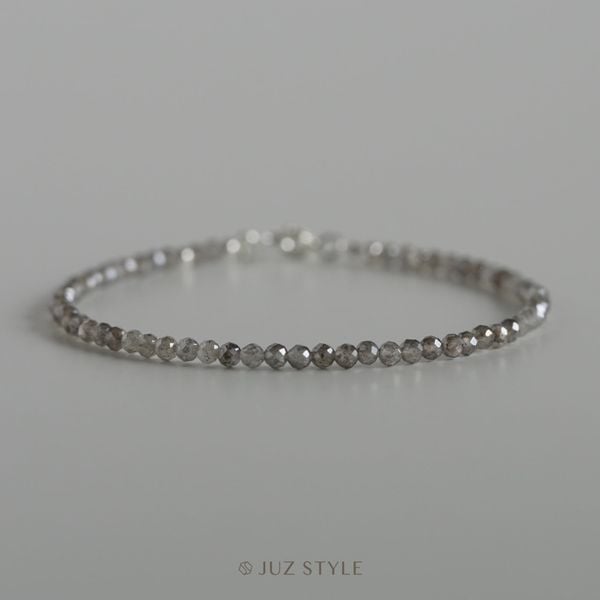  Vòng tay đá Labradorite (silver coated) 2.3mm 