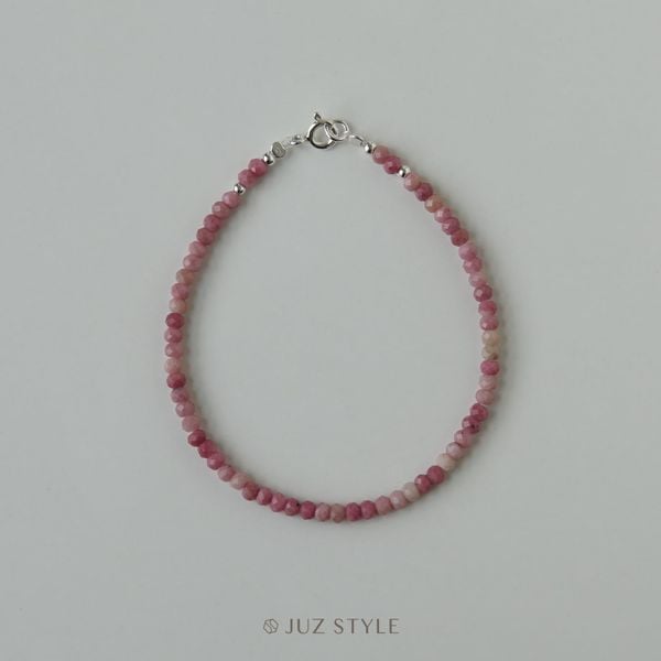 Vòng tay đá Rhodolite 3x2.2mm 