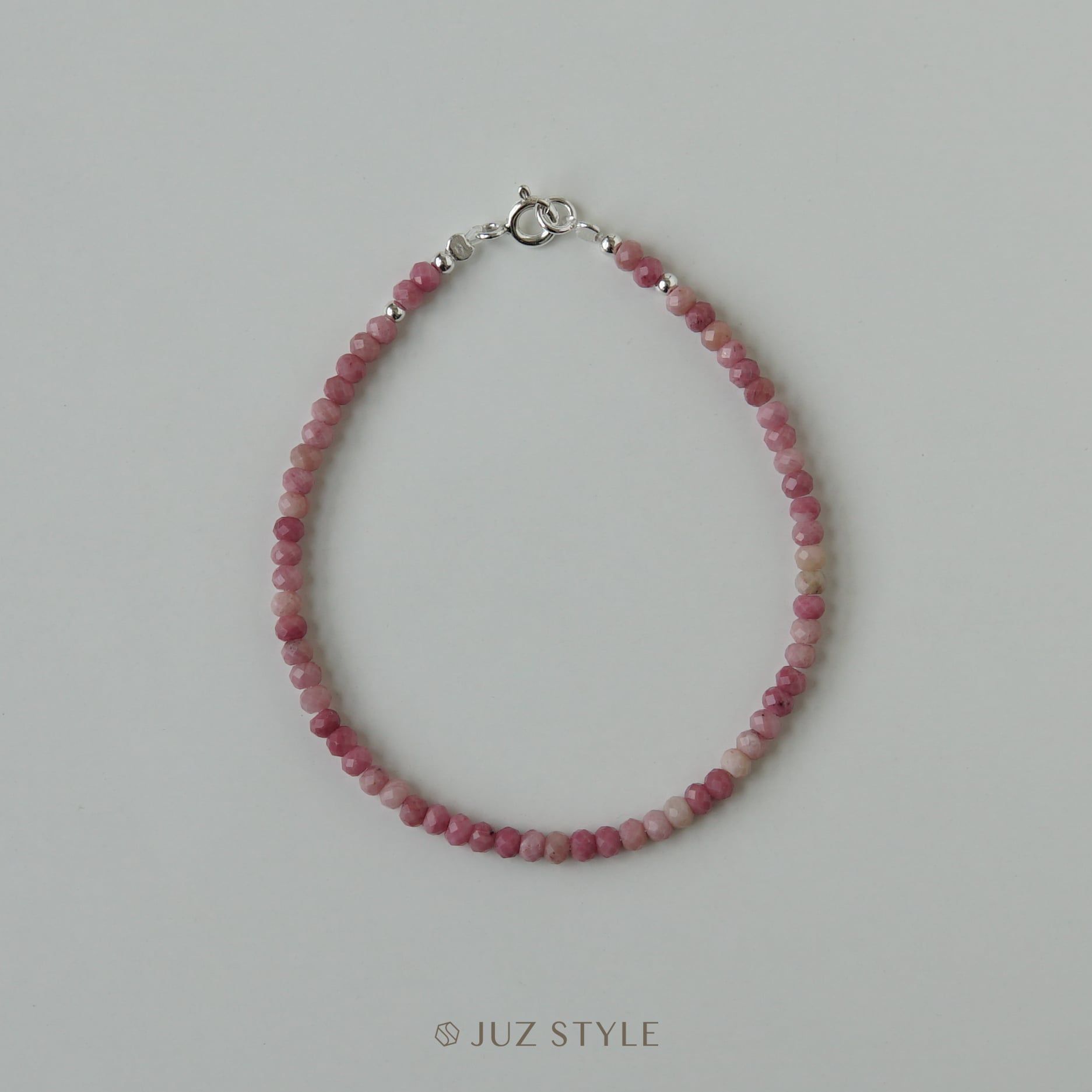  Vòng tay đá Rhodolite 3x2.2mm 
