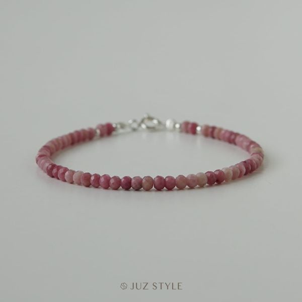  Vòng tay đá Rhodolite 3x2.2mm 