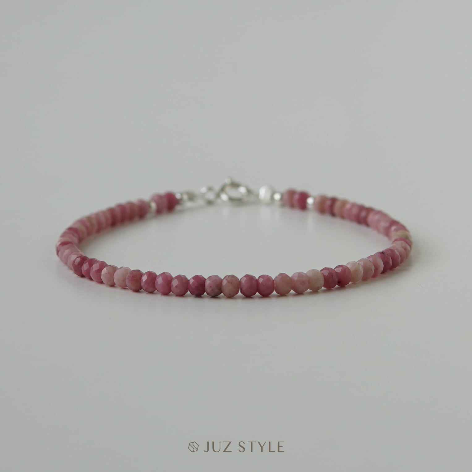  Vòng tay đá Rhodolite 3x2.2mm 