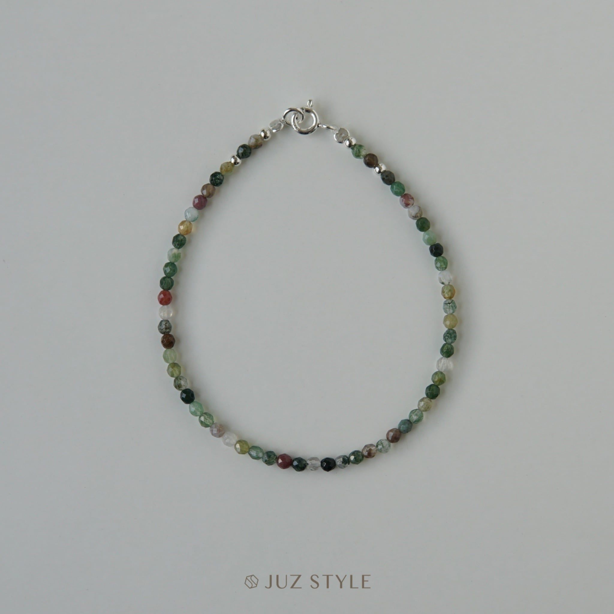  Vòng tay đá Indian Agate (Mã não Ấn) 2.2mm 