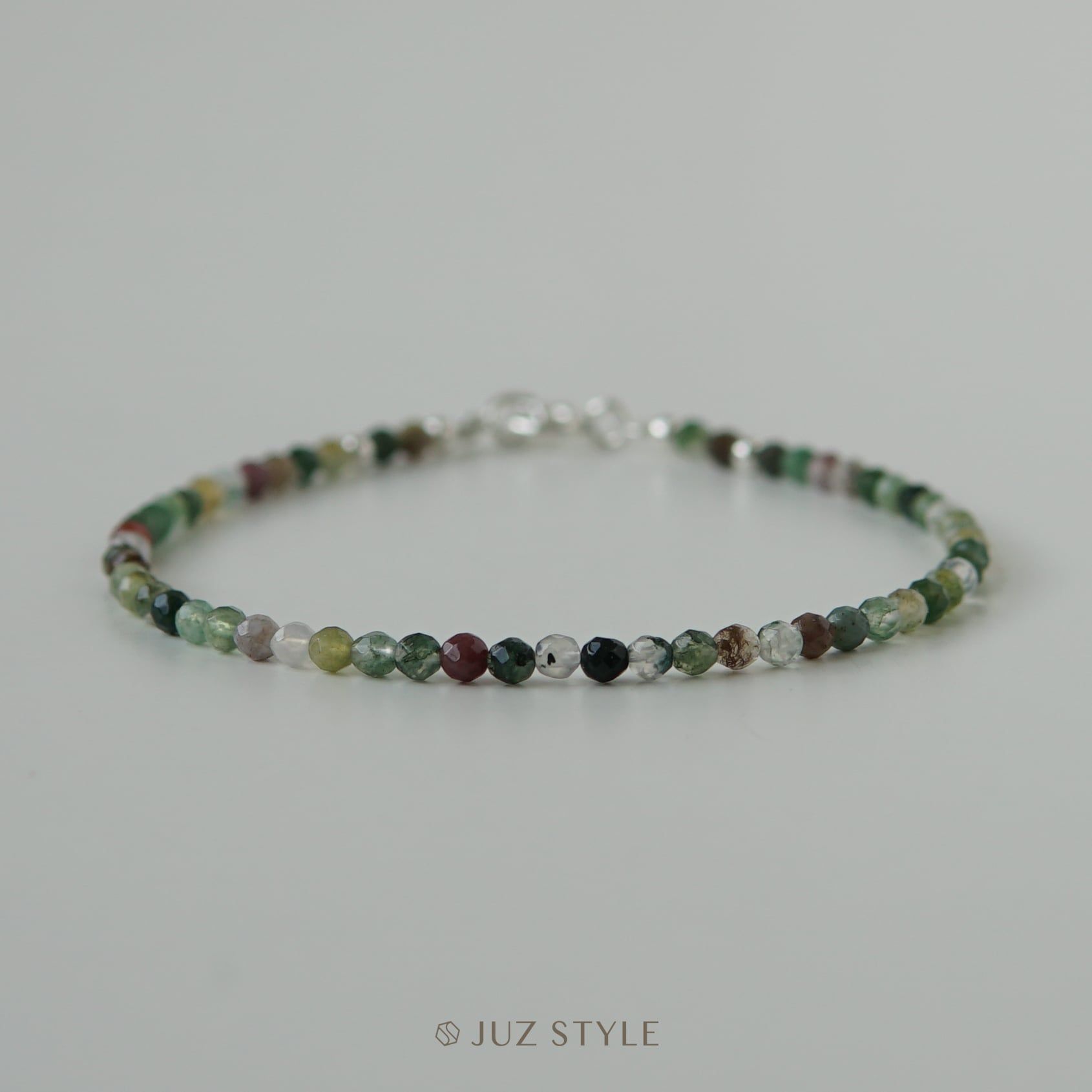  Vòng tay đá Indian Agate (Mã não Ấn) 2.2mm 
