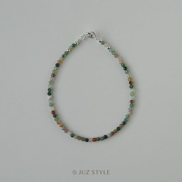 Vòng tay đá Indian Agate (Mã não Ấn) 2.2mm 