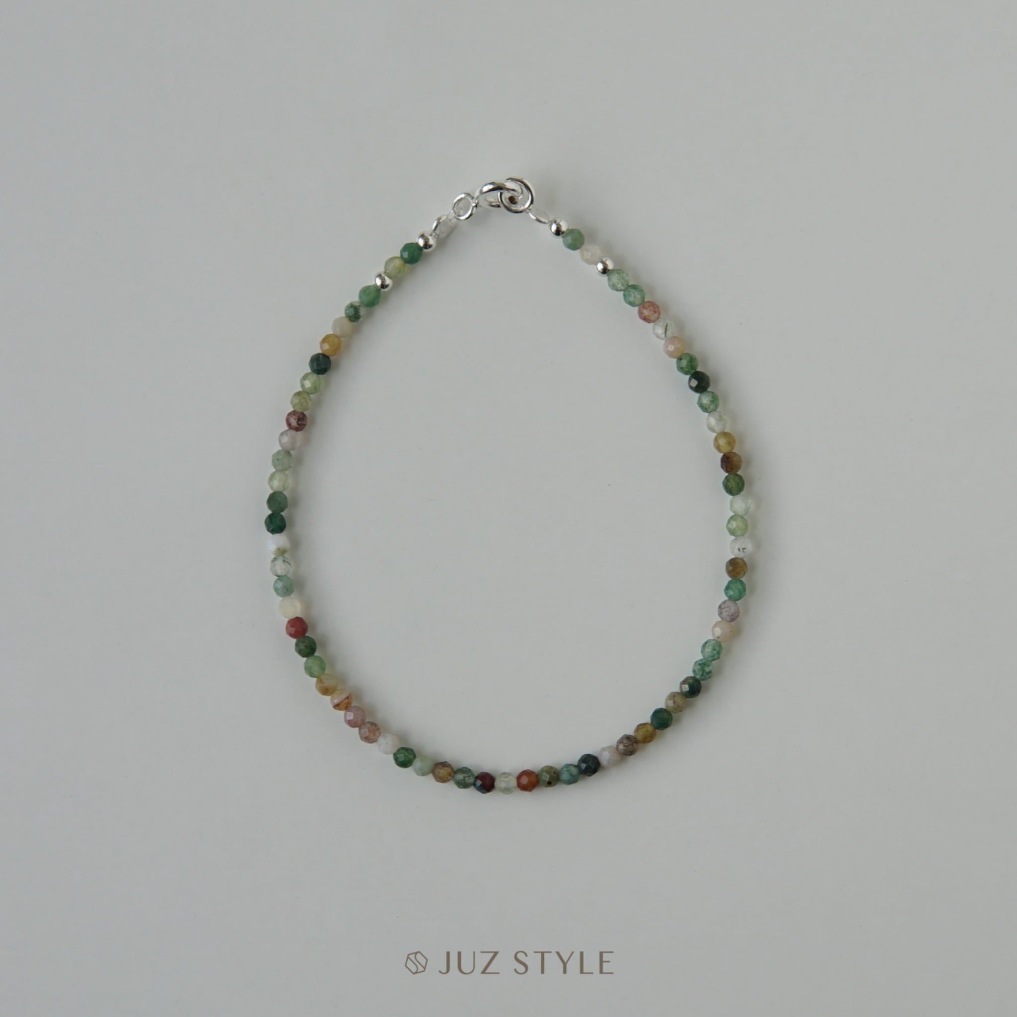  Vòng tay đá Indian Agate (Mã não Ấn) 2.2mm 