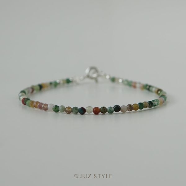  Vòng tay đá Indian Agate (Mã não Ấn) 2.2mm 